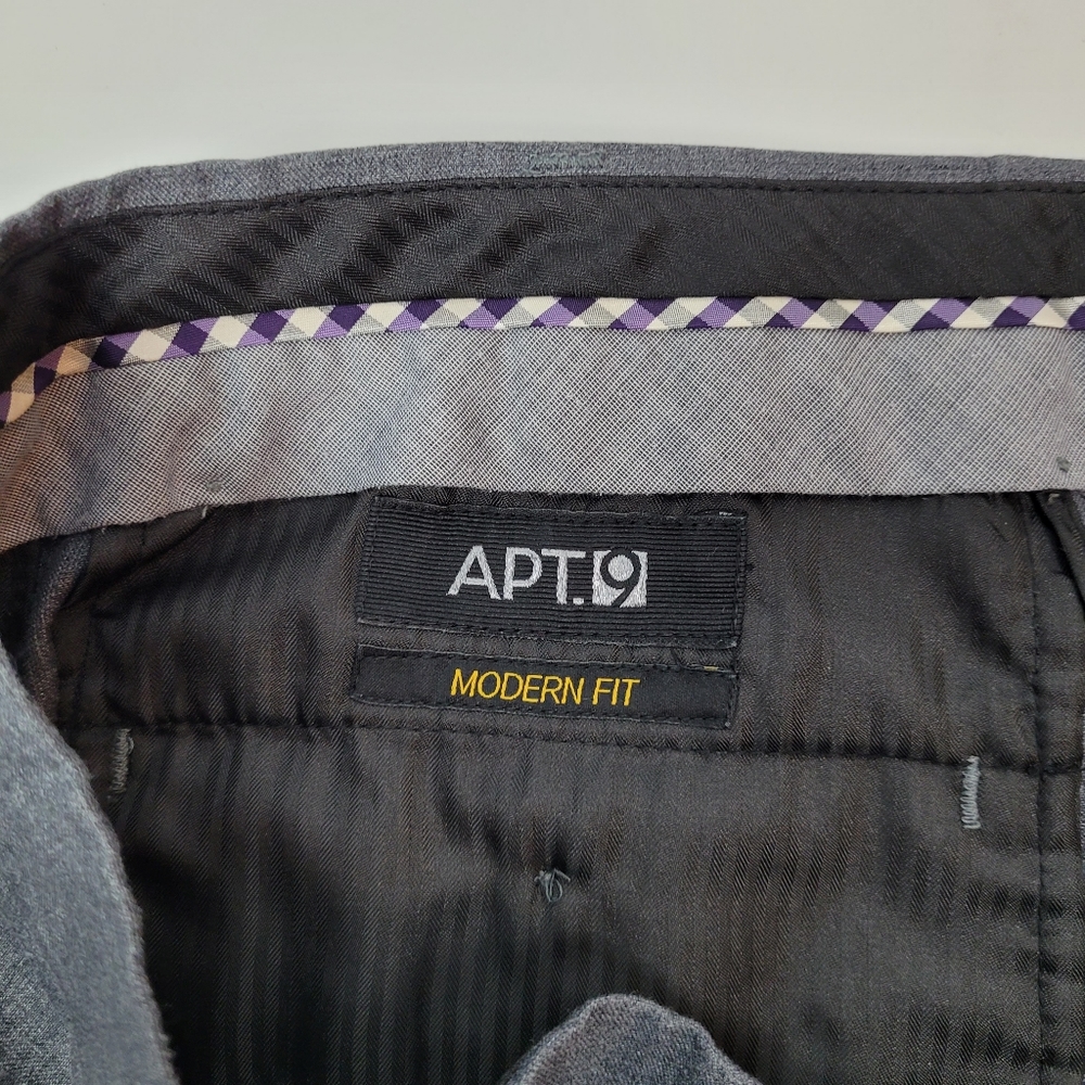 APT 9 MENS MODERN FIT FLAT FRONT TROUSERS PANT GRAY SIZE 32X30 *SEE VIDEO - Picture 10 of 10